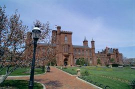 The Smithsonian Castle marks the south-central point of the National Mall.